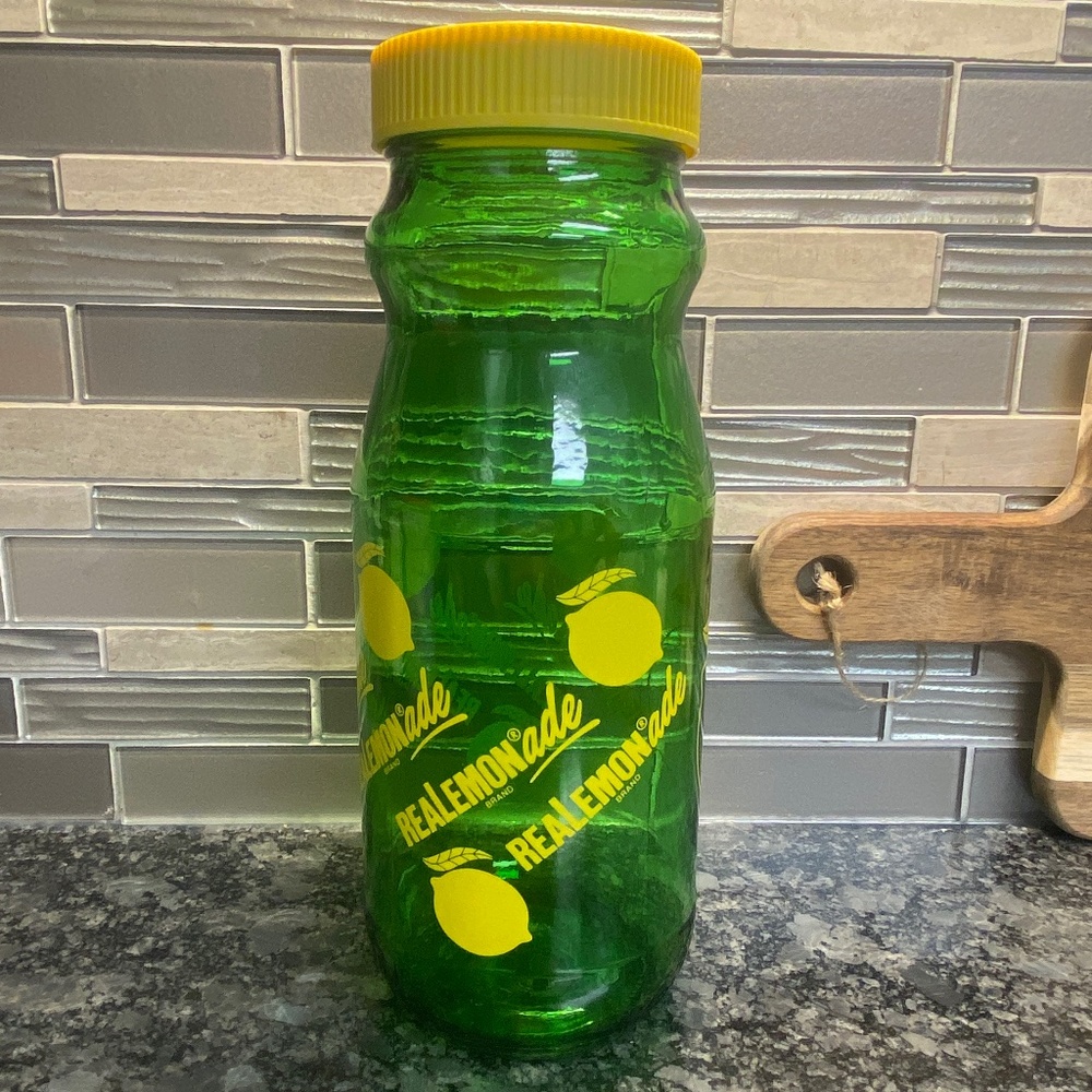 Vintage Real Lemonade Green Glass Bottle 1 Quart
